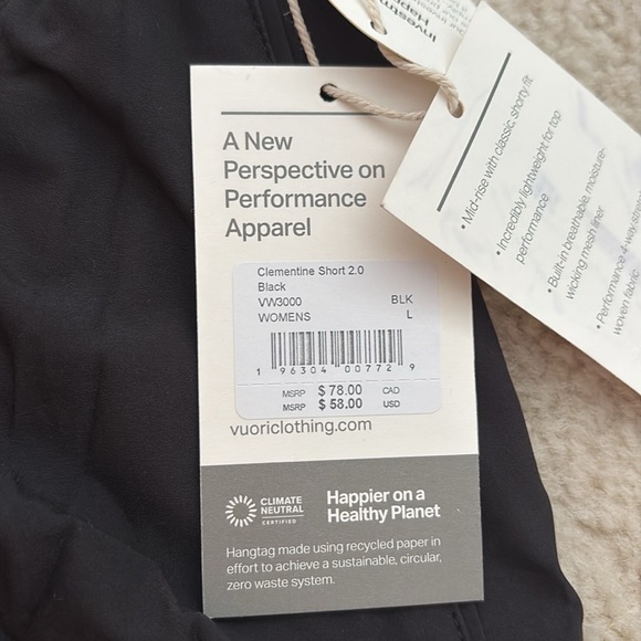 NWT Vuori Clementine 2.0 Shorts 2.5” - Picture 2 of 4